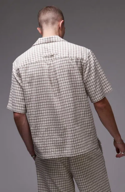 Topman Oversized Cropped Pants In Ecru-neutral In Brown