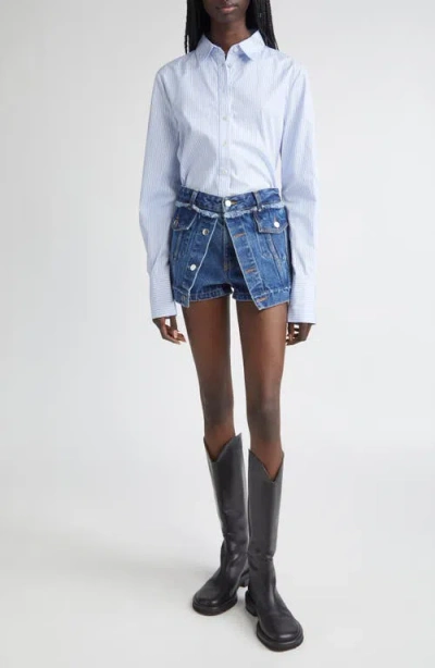 Monse Split Back Button-up Shirt In Blue