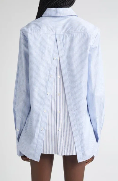 Monse Split Back Button-up Shirt In Blue