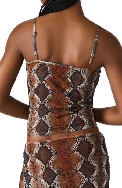 Steve Madden Caily Snakeskin Print Mesh Camisole
