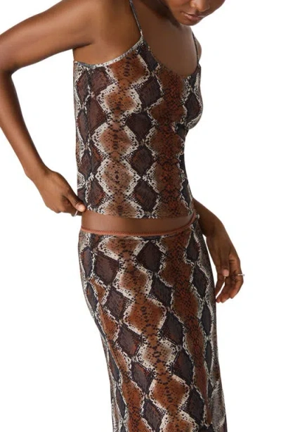 Steve Madden Caily Snakeskin Print Mesh Camisole