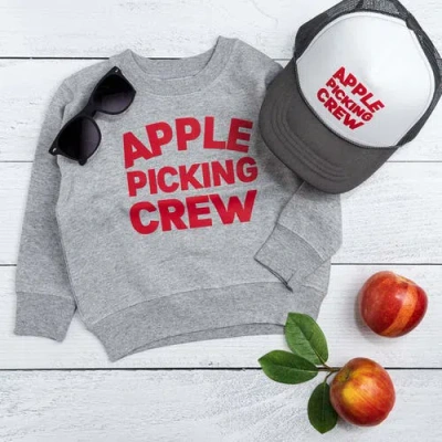 Sweet Wink Apple Picking Crew Sweatshirt In Gray