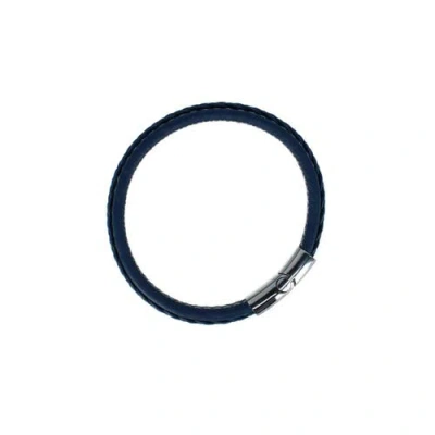 Trafalgar Loose Fit Amari's Azure Stitched Leather Secure Clasped Bracelet