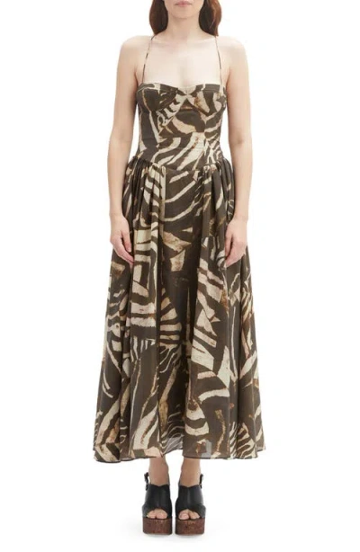 Bardot Estie Printed Maxi Dress In Nude