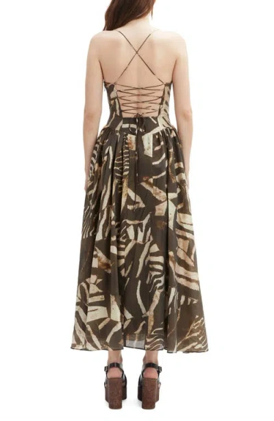Bardot Estie Printed Maxi Dress In Nude