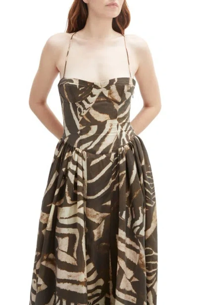 Bardot Estie Printed Maxi Dress In Nude