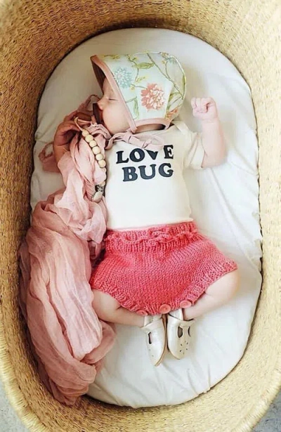 Tenth & Pine Love Bug Organic Cotton Bodysuit In Neutral