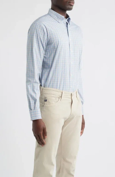 Johnnie-o Cayden Shadow Check Performance Button-down Shirt In Multi