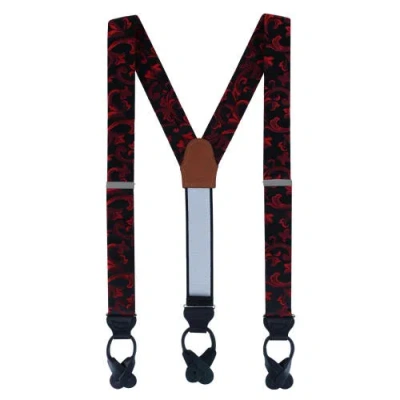 Trafalgar Big & Tall Christian The Romantic Brocade Silk Button End Suspenders