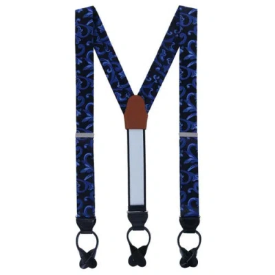 Trafalgar Big & Tall Christian The Romantic Brocade Silk Button End Suspenders