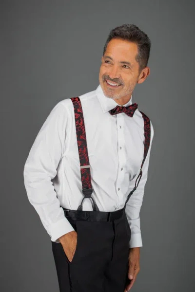 Trafalgar Big & Tall Christian The Romantic Brocade Silk Button End Suspenders