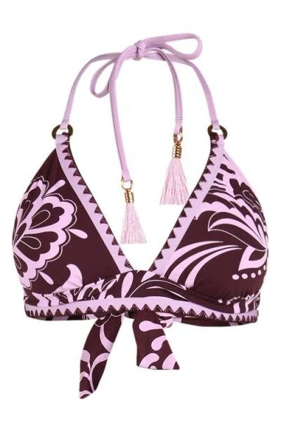 La Blanca Fiji Soft Band Embroidered Bikini Top In Multi