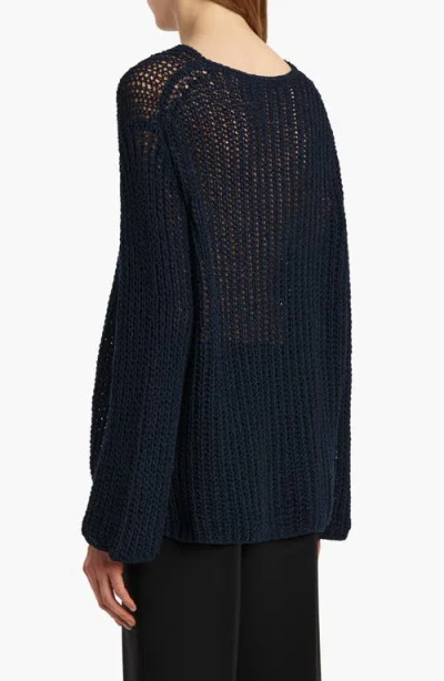 Khaite Elowen Open-knit Cotton Sweater In Blue