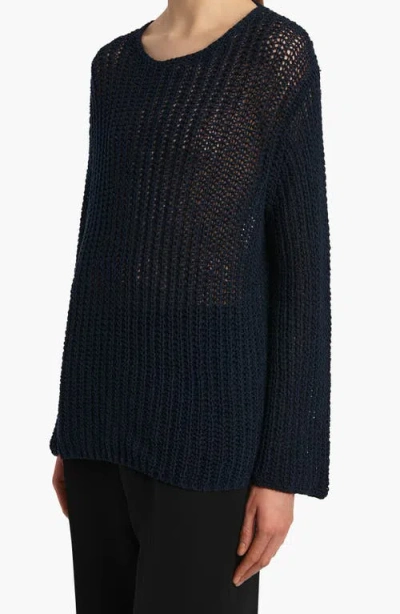 Khaite Elowen Open-knit Cotton Sweater In Blue