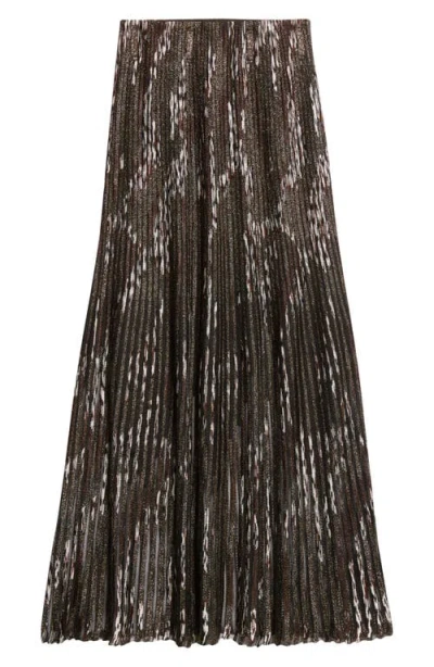 Missoni Patterned-jacquard Metallic-knit Midi Skirt In Gray