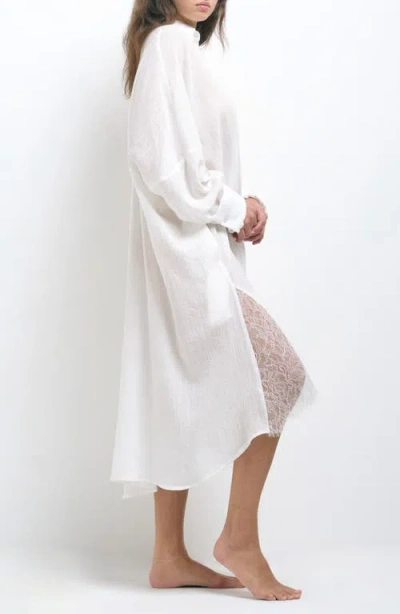 Andine Lalo Bastia Lace Trim Long Sleeve Nightgown