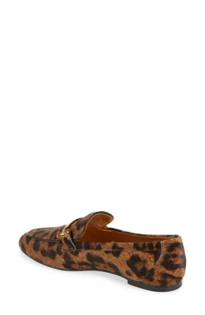 Tod's Brown Loafers With Logo Plaque On The Front And All-over Leopard Motif