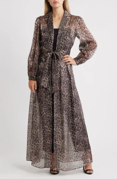 Julia Jordan Long Sleeve Semisheer Wrap