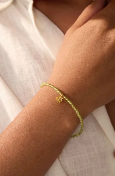 Satya Jewelry Peridot Lotus August Birthstone Bracelet