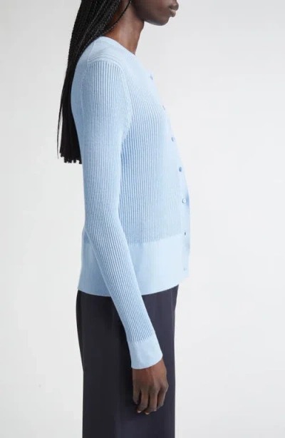 Max Mara Ribera Sequin Rib Fitted Silk & Wool Cardigan