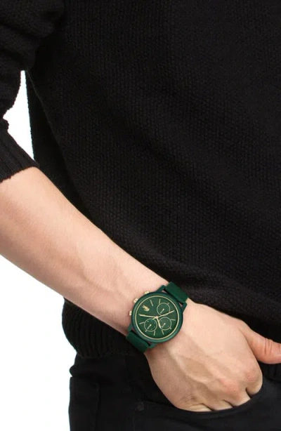 Lacoste L.12.12 Move Chronograph Silicone Strap Watch, 42mm
