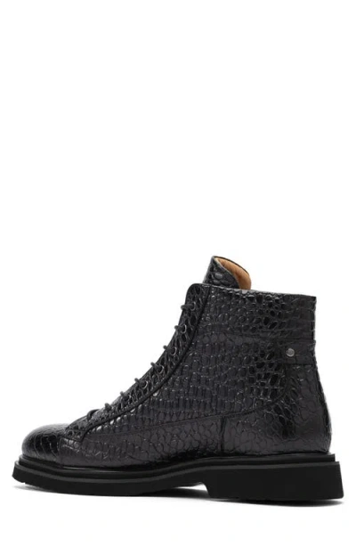 Marc Nolan Aiden Croc Embossed Combat Boot