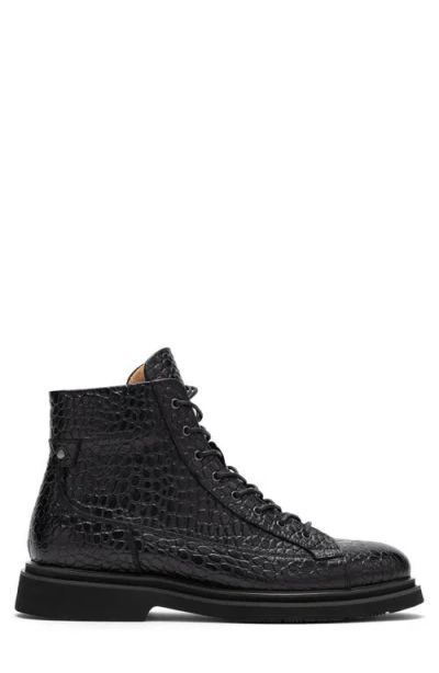 Marc Nolan Aiden Croc Embossed Combat Boot