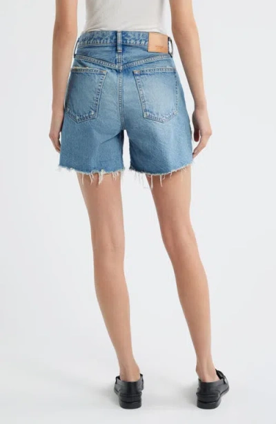Moussy Vintage Kensington Cutoff Denim Shorts In Blue