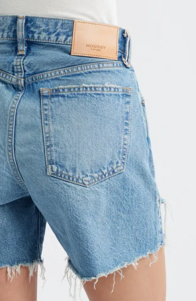 Moussy Vintage Kensington Cutoff Denim Shorts In Blue