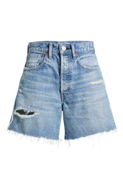 Moussy Vintage Kensington Cutoff Denim Shorts In Blue