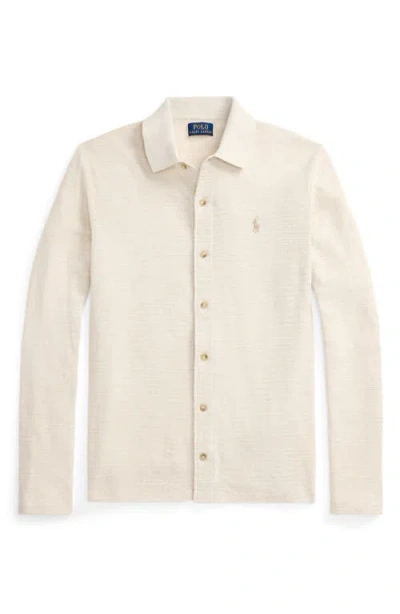 Polo Ralph Lauren Textured Cotton & Linen Button-up Shirt In Neutral