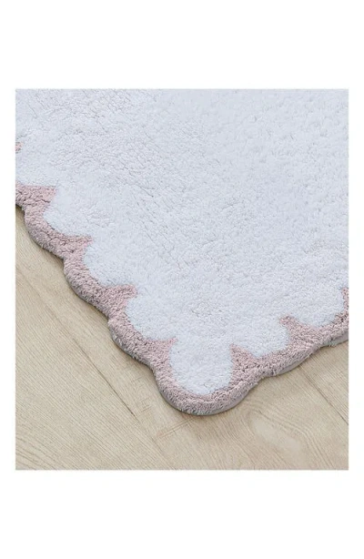 Peri Home Scallop Detail Cotton Bath Mat In Pink