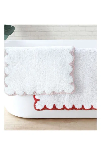 Peri Home Scallop Detail Cotton Bath Mat In Pink