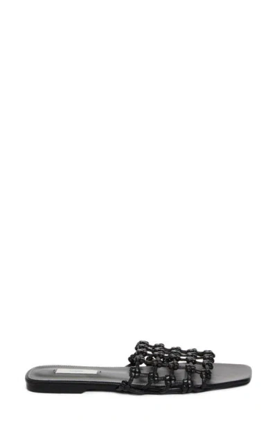 Totême Braided-leather Bandeau Slides Black In Black