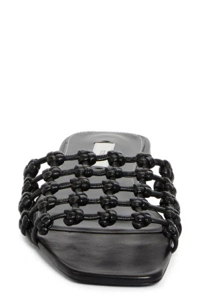 Totême Braided-leather Bandeau Slides Black In Black