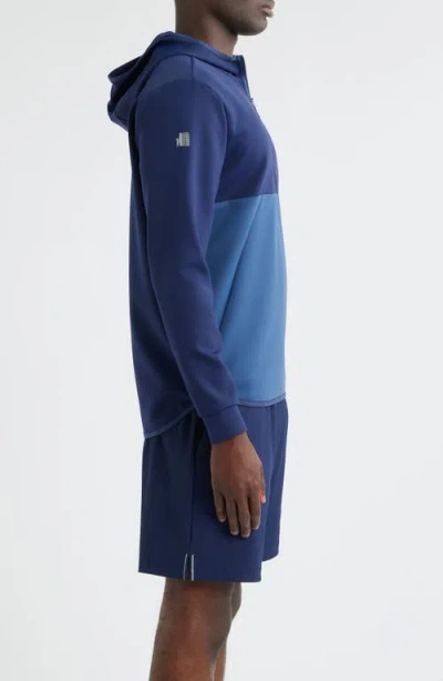 Johnnie-o Iversons Half Zip Hoodie In Blue