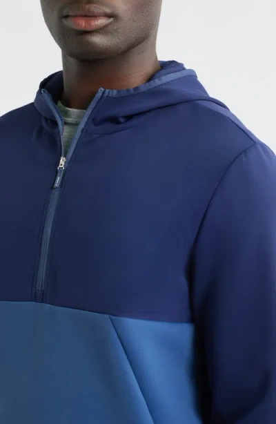Johnnie-o Iversons Half Zip Hoodie In Blue