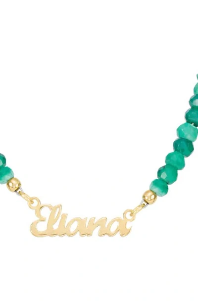 Athra Luxe Personalized Name Jade Bead Necklace