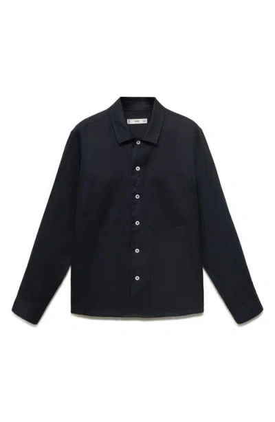 Mango Overshirt In Black