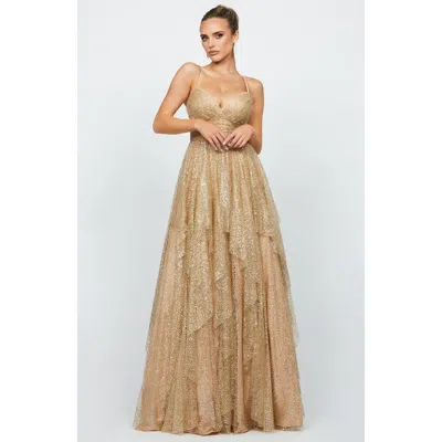 Bariano Brylee Glitter Ball Gown