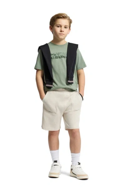 Psycho Bunny Kids' Berni Embroidered Cotton Graphic T-shirt In Green