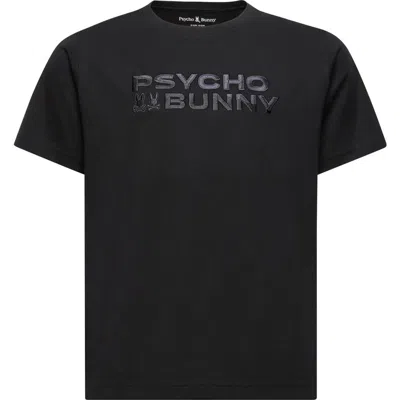 Psycho Bunny Kids' Berni Embroidered Cotton Graphic T-shirt In Black