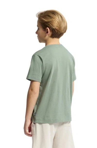 Psycho Bunny Kids' Berni Embroidered Cotton Graphic T-shirt In Green