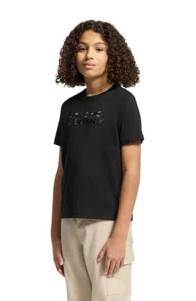 Psycho Bunny Kids' Berni Embroidered Cotton Graphic T-shirt In Black