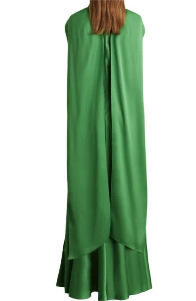 Reiss Fae Scarf Detail Satin Gown In Green