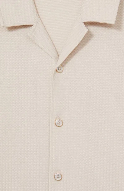 Reiss Men's Beige Cuban Collar Shirt In Neutral