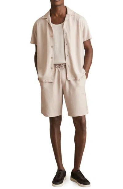 Reiss Men's Beige Cuban Collar Shirt In Neutral