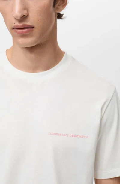 Mango Faded Message Cotton Graphic T-shirt In White