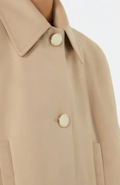 Max Mara Padre Water Repellent Cotton Gabardine Crop Cape In Neutral