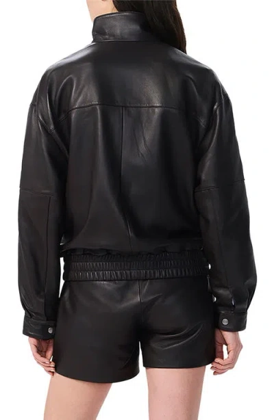 Rag & Bone Aria Leather Bomber Jacket In Black